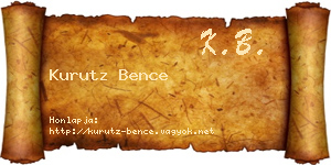 Kurutz Bence névjegykártya