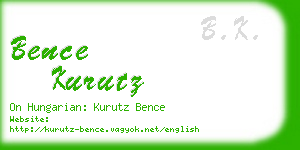 bence kurutz business card
